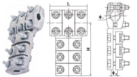 Bolt type T-connector for single conductor Bolt type T-connector for single conductor