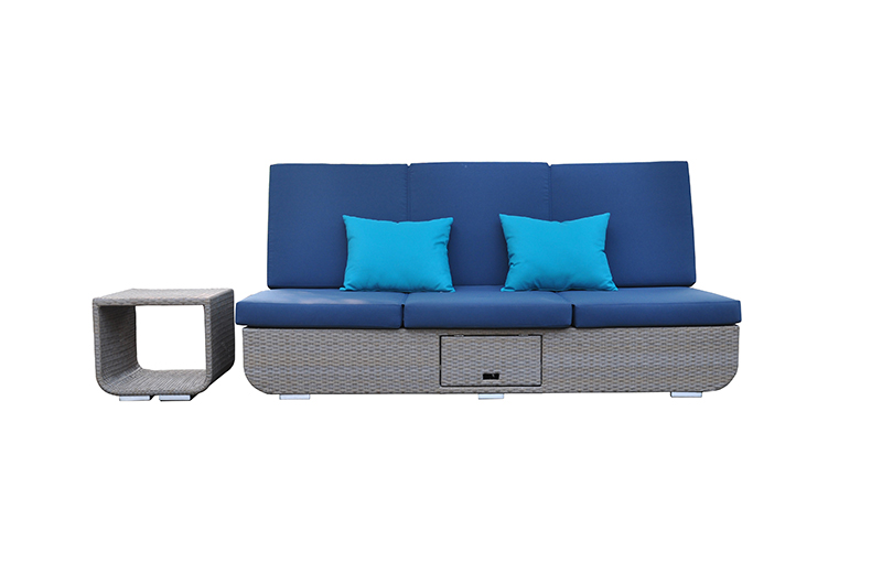 Sun Lounger 4-Matsayi Daidaitacce Baya Sauyin Sofa