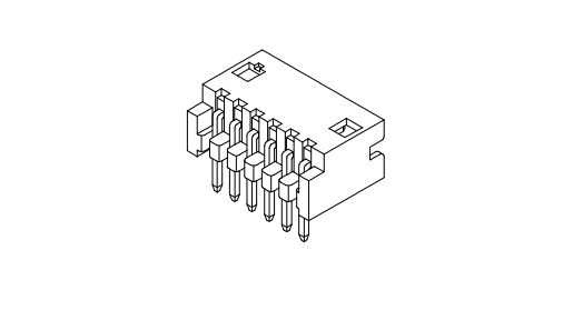 1,25 mm Pitch 90 ° Série de conector de wafer de linha única