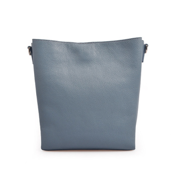 Borsa a secchiello in pelle blu medio Lauren Ralph