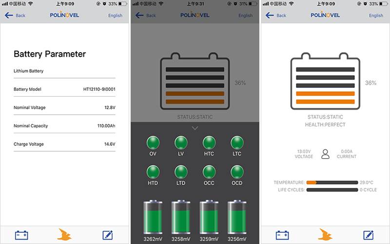 Polinovel HT App Monitoring Golf Bass Boat 12v 300ah LiFePO4 Lithium Ion Solar Power Storage battery