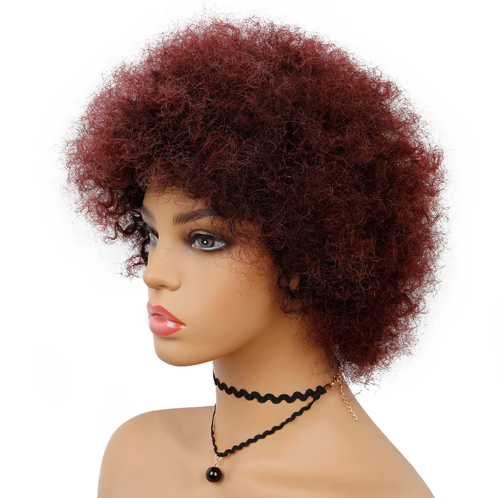 Brazilian glueless T1B/bug  kinky afro short curly  top quality  human hair wigs