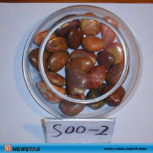Polished Natural Red Cobble Stone