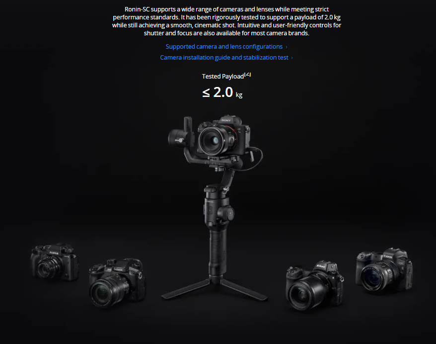 In stock DJI Ronin SC standard version Single-Handed 3 Axis Stabilizer with free ronin S/SC handgrip mount
