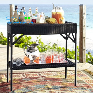 All Weather Rattan Bar Console for Hotel Outdoor Wicker Console