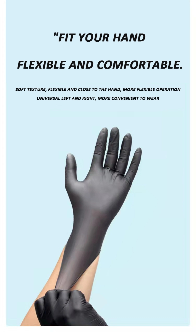 3MIL TATTOO Black Black Nitryl winylowe rękawiczki Mieknięcia Rękawiczki odporne na olej Rękawiczki