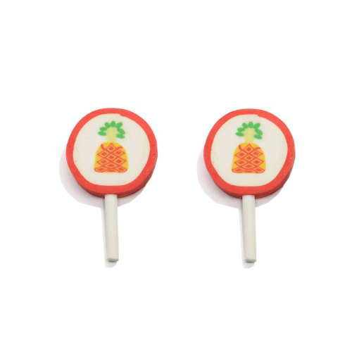 27 * 42mm Polymeer Klei Lollipop 3D Miniatuur Voedsel Snoep Ornament voor Telefoon Case Decoratie