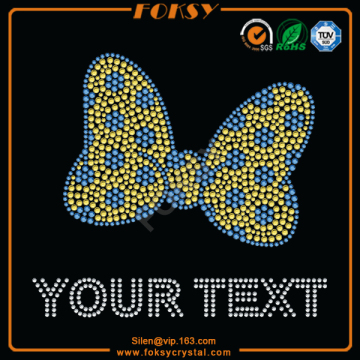 Lovely Bow tie Your Text iron on bling appliques