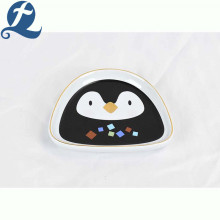 Cuenco casero personalizado del animal doméstico de la cara del pingüino del agua de la comida