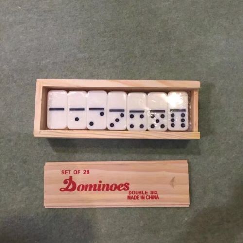 Baby Mini Dominoes Ustaw w pudełku drewnianym