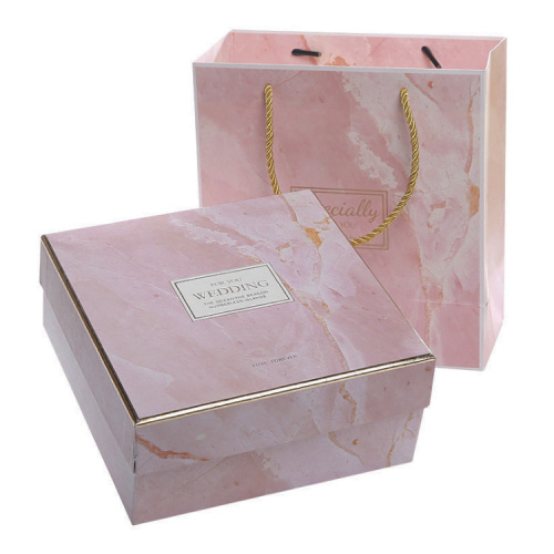 Custom printed marble packaging gift box with lid