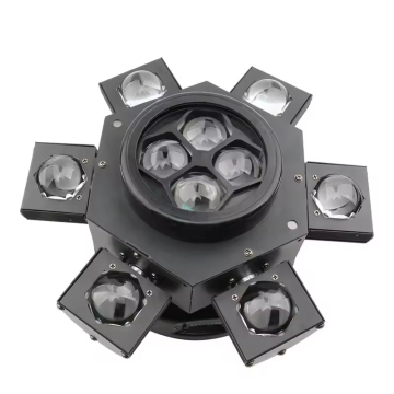 Six-Head LED Colorful Moving Laser Headlights & Voice-Activated Rotating Disco Stage Lights