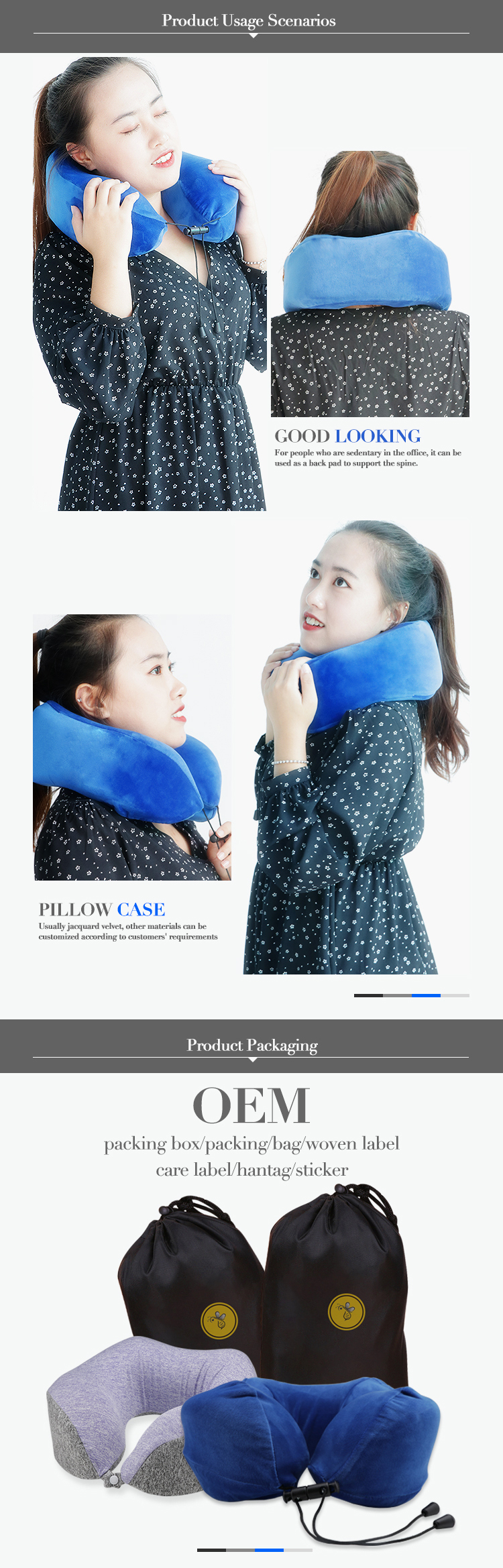 SPONDUCT Memory Neck Pillow Travel Set Airplane,Car Pillow Neck,Travel Neck Pillow Custom China