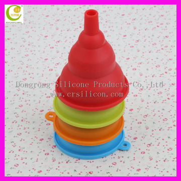 OEM Eco-freindly Funnel 100% food grade collapsible silicone funnel /mini red folding silicone funnel