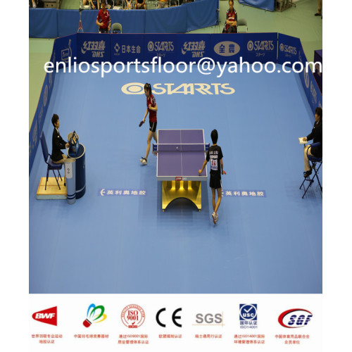 พื้นเทเบิลเทนนิส PVC พร้อมใบรับรอง ITTF