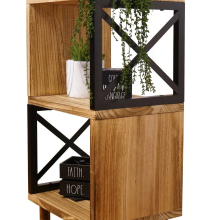 Customizable Farmhouse Style Rustic Wood High Side Table for Living Room and Soda Stand