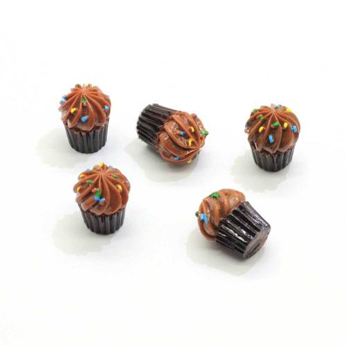 18mm Mix DIY 3D Harz Schokolade Cupcake Charms Simuliertes Essen Kawaii Craft Jewelry Making Ornament Decoration