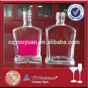 50ml small size clear threaded neck glass bottle for spirit