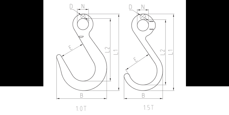 Alloy Forged Large Opening Hook/Forged Hook eye slip hook Wholesale