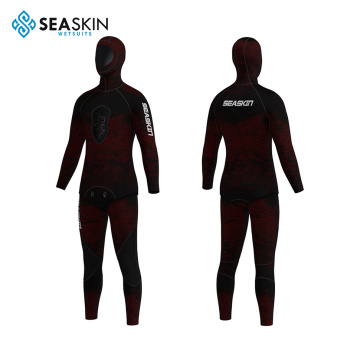 Seaskin 5mm Neoprene OEMカスタム迷彩オープンセルウェットスーツフィッシュ狩りの男性ダイビングウェットスーツ