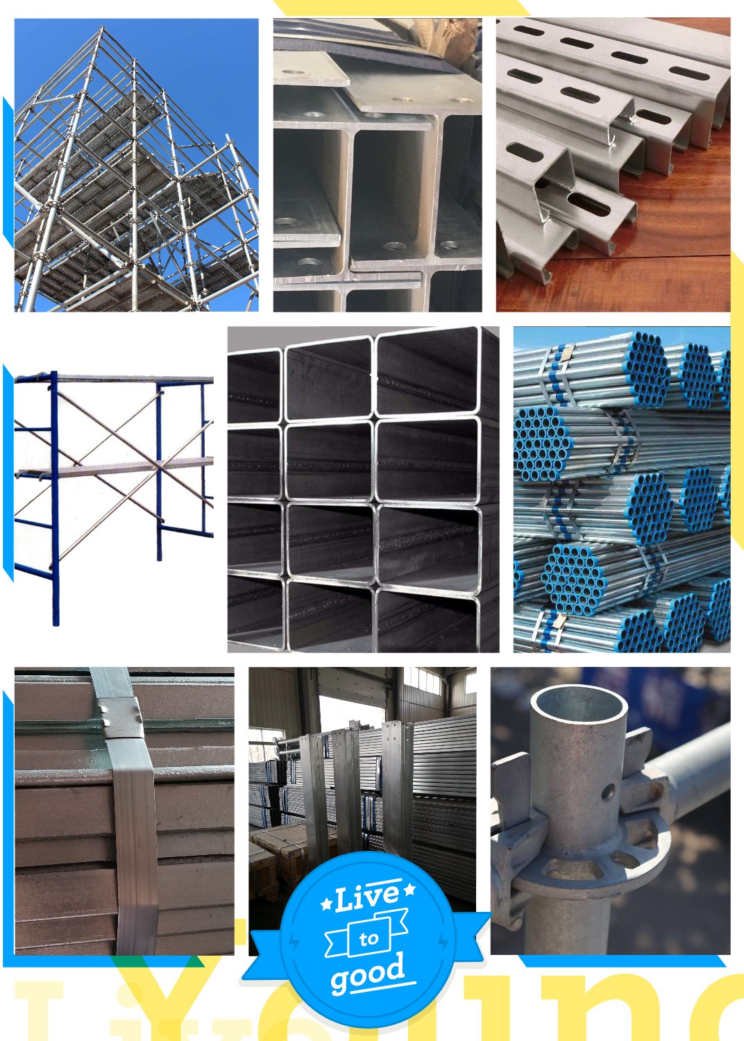 Construction material galvanized & painted adjustable scaffolding steel prop