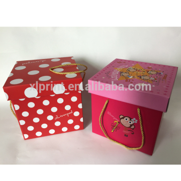 Matte lamination lid and base paperboard box with handle