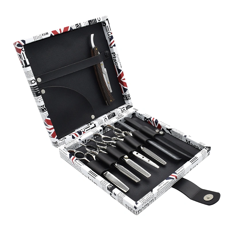 Wangda 2019 Newest Hair Salon Scissors Case Barber Tools Cloth and Leather Hair Scissors Box as Gift