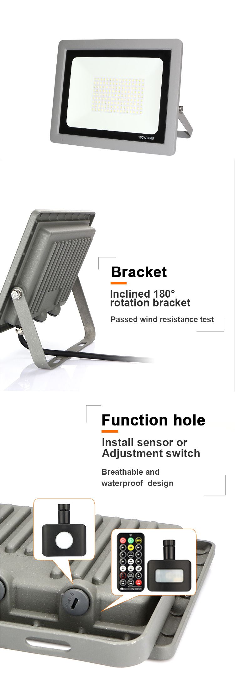 KCD New Product Outdoor Lighting 50W IP66 LED Asymmetric Floodlight High Mast LED Flood Light