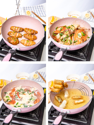 Aluminum Non Stick pink wok pan Cookware