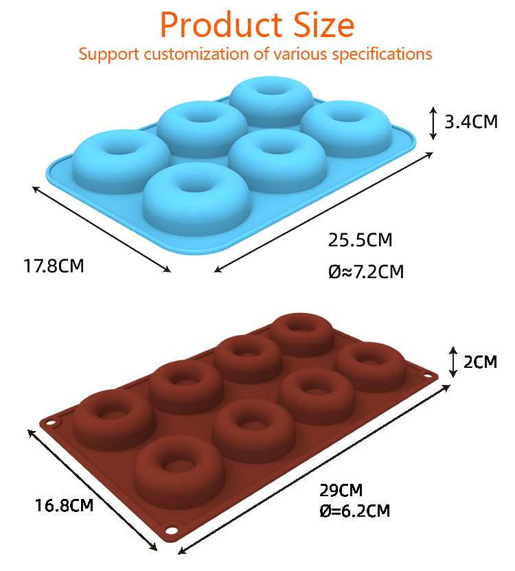 Amazon's hot 6-cavity Silicone donut baking pan Non-stick Doughnut silicone cake mold