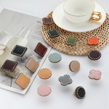 Leather Handles and Knobs for Modern Kitchen Cabinets, Bedrooms, Doors, and Furniture Decor
