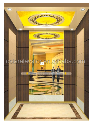 Luxurious Golden Glass Decoration Elevator Cabin