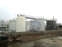 Large insulated stainless steel storage tank