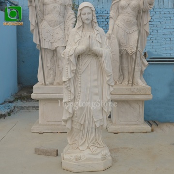 Marble Virgin Mary Statue - Religious Stone Madonna Decor