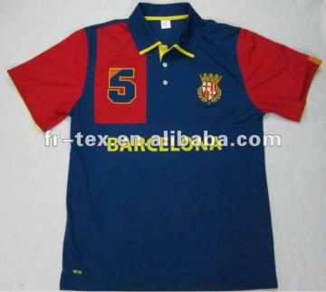 Barcelona team soccer jersey, made of polyester wicking fabric