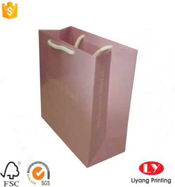 Glossy Pink Printed Paper Gift Packaging Bag