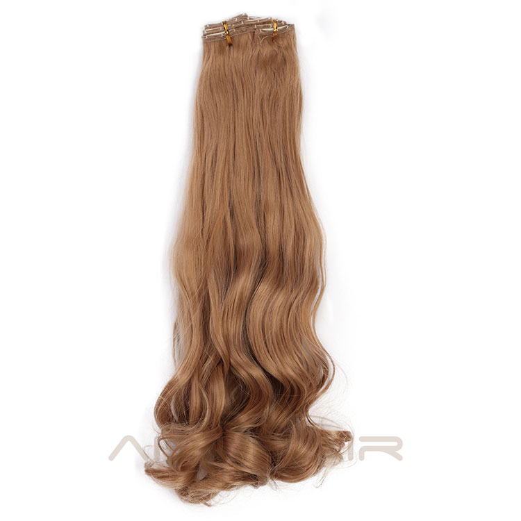 Aisi Hair 8 Pcs Full Head Long Wavy Synthetic 18 Clips In Hair Extensions Blonde Black Brown Hairpieces For Women