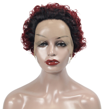 cheap short pixie cut lace wig, wholesale short curly lace front wig,short lace front wigs for black women