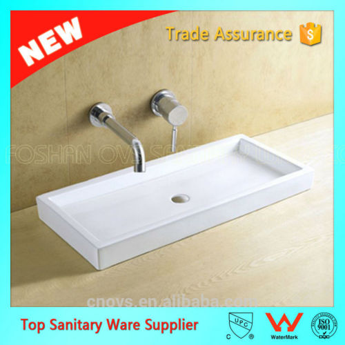sanitary ware vanity top with square ceramic sink