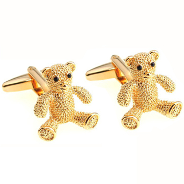 Wholesale metal animal gold bear cufflinks