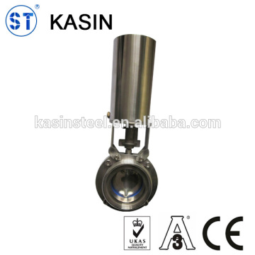 Butterfly valve with ss pneumatic actuator DIN/SMS/3A