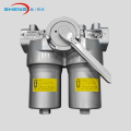 Duplex hydraulic inline oil filter assembly