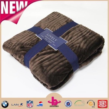 Single color embossed printed flannel fleece blanket/coffee color blanekt/wholesale fleece blankets