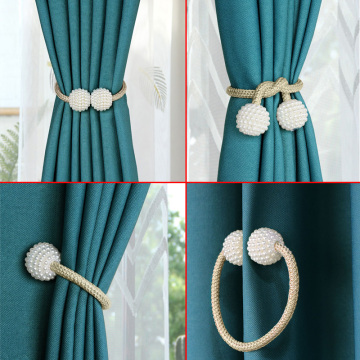 1Pc Pearl Magnetic Curtain Clip Tieback Home Decor Buckle Curtain Holder Hanging Ball Rope Straps Holdbacks Room Accessories