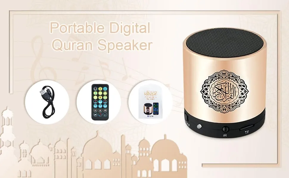 Digital Quran Speaker with Rechargeable MP3 Player and Remote Control