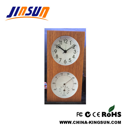 Gentry Natural Wood Clock Temperature & Humidity