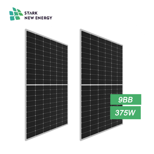 hocheffizientes PV-Solarmodul halb geschnitten 375w