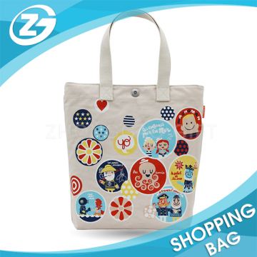 Customized Printed Foldable Lovely Cotton Handle Shopping Bag