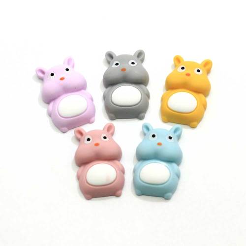 100 pcs Resin Lucu Mouse Hamster Hewan Jepang Boneka Pipih Cabochon Model Mainan Patung Figurine Ornamen Miniatur Rumah DIY Dekorasi