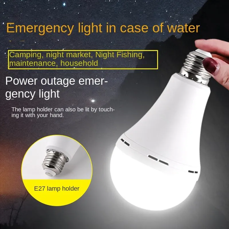 Rechargeable Emergency LED Bulb Light with Built-in Battery